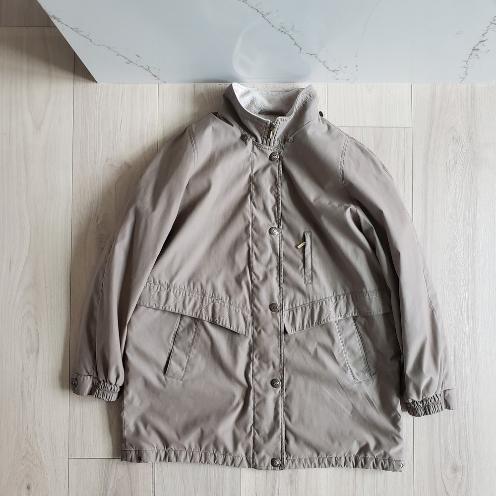 Braetan Jacket Womens XL Beige Vintage Full Zip Snap Button Chore Coat